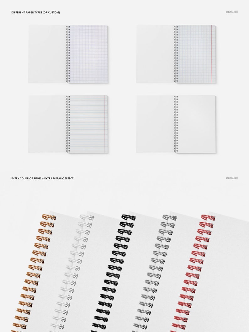 Download A4 Notebook Mockup Set square holes Notebook template | Etsy
