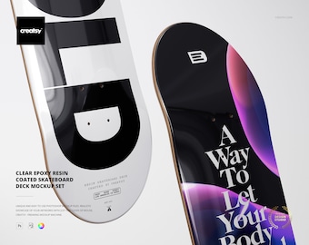 Conjunto de maqueta de tabla de skate recubierta de resina epoxi transparente