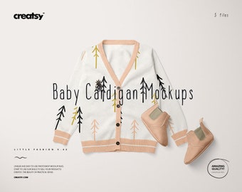 Baby Cardigan Mockup Set (Little Fashion Series: VOL.42), Sweater Template