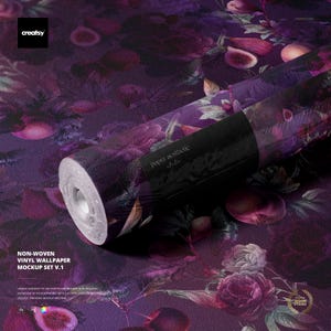 Non-woven Vinyl Wallpaper Mockup Set v.1, Editable PSD Template for Surface Pattern Designers