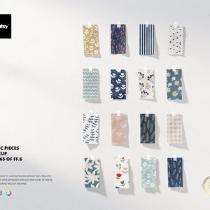 Fabric Pieces Mockup (part 65 of Fabric Factory v.6)