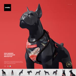 Maqueta de arnés para perro sobre maniquí