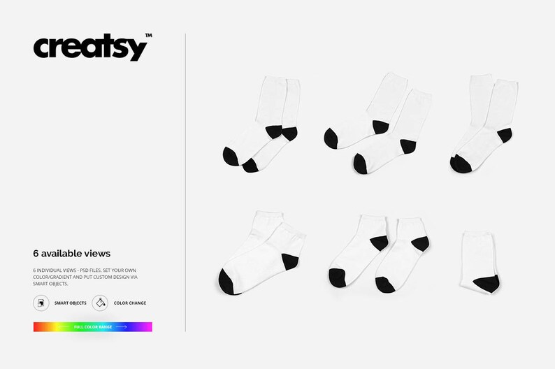 Download Sublimation Socks 2 Types Mockup Set | Etsy