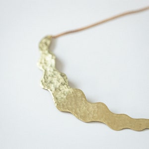 Necklace Brass Wave Collar ENARMOURED image 1