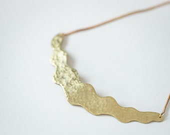 Necklace Brass - Wave Collar - ENARMOURED