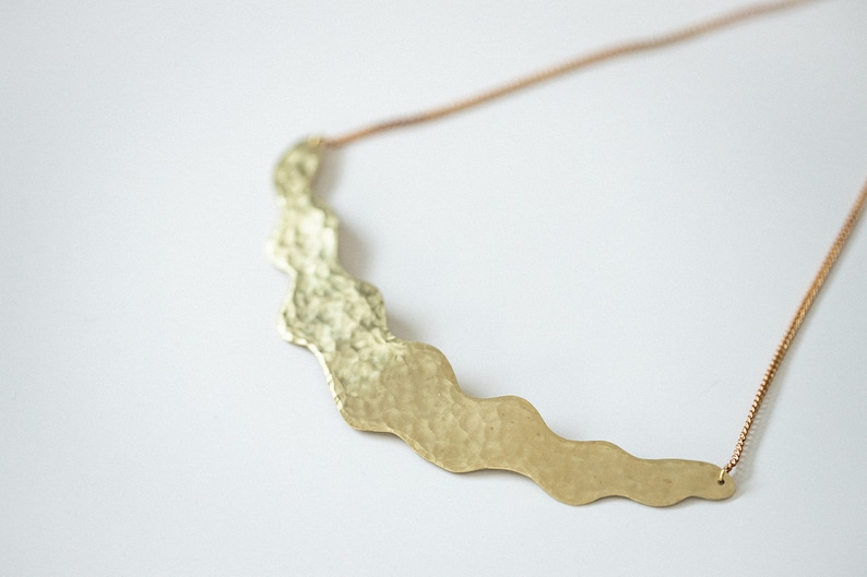 Necklace Brass Wave Collar ENARMOURED image 1
