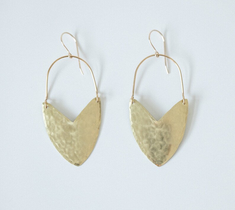 Earring Brass Tulip Shield Mini ENARMOURED image 4