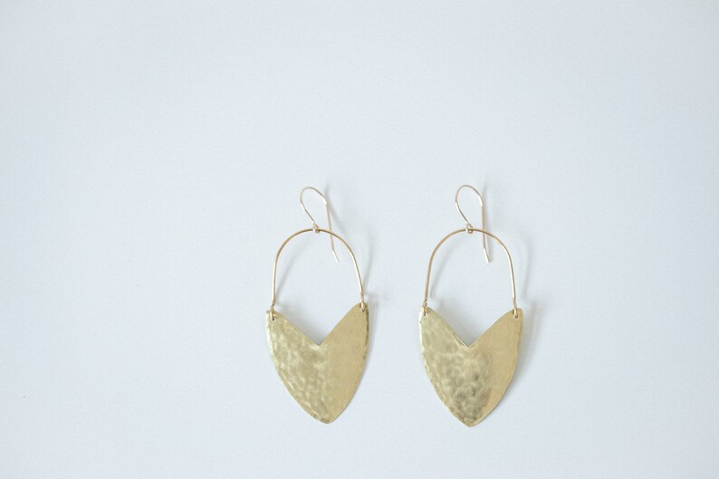 Earring Brass Tulip Shield Mini ENARMOURED image 5