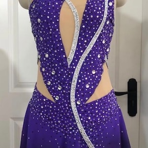 Sassy Made to Fit wedstrijdschaatsjurk - paars met zwart