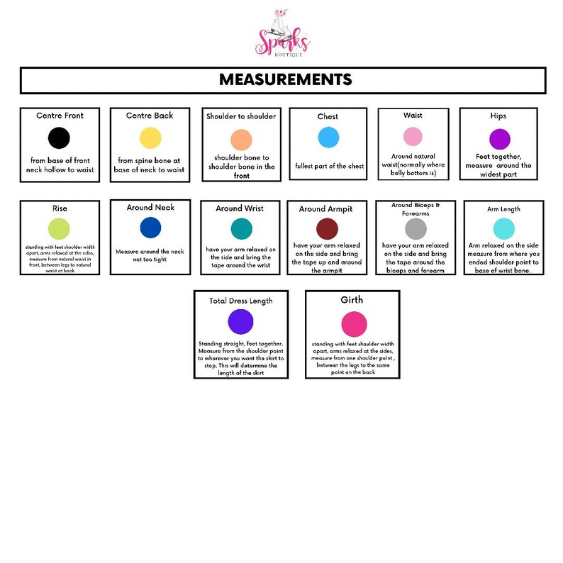 Peut inclure: Un tableau avec des instructions sur la fa&ccedil;on de prendre des mesures corporelles pour les v&ecirc;tements. Le tableau est divis&eacute; en sections pour diff&eacute;rentes parties du corps, telles que la poitrine, la taille, les hanches et les &eacute;paules. Chaque section comprend un sch&eacute;ma et une description de la fa&ccedil;on de mesurer cette partie du corps.