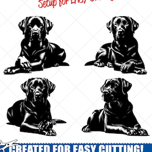 Labrador Retriever liegend SVG Bundle Clipart-Clip Art-Digital Download-Cut Files-CNC-Logo- liegend Labrador Hund Zeichen Design-png, dxf, eps, ai