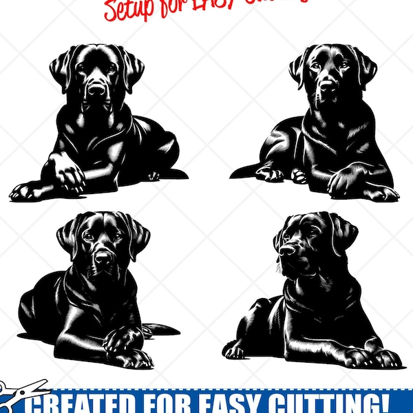 Labrador Retriever Verlege SVG Bundle Clipart-Clip Art-Digital Download-Schnittdateien-CNC-Logo-Labor Hund Zeichen Design-png, dxf, eps, ai