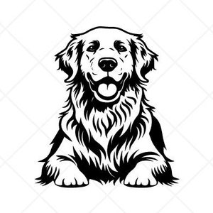 Mentindo Golden Retriever SVG Clipart-Vector Clip Art-Digital Download Imagem-Dog Vinyl Sign Design-Logo-Cricut Cut Files-png, dxf, eps, ai, pdf