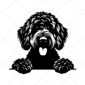 Goldendoodle SVG-Späher Hund Clipart-Clip Art-Grafik-Digital Download-Silhouette geschnitten Dateien-Cricut Vinyl Schild Design -png, dxf, eps, ai, pdf
