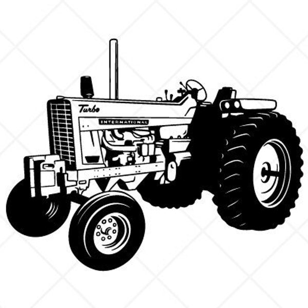 Farming Tractor SVG Clipart-Vector Clip Art Graphics-Digital Download Image-Cut Ready Files-CNC-Vinyl Sign Design-Logo-eps, ai, dxf, png,pdf