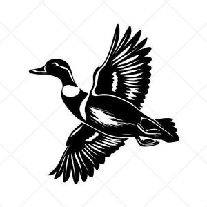 Flying Wood Duck SVG Clipart-Vector Clip Art Graphics-Digital Download Image for Cricut-Cut Files-Vinyl Sign Design -eps, ai, dxf, png, pdf
