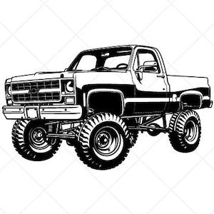 Chevy-Chevrolet 4x4 Truck SVG Clipart-Vector Clip Art Graphics-Digital Download Image-Cut Files-CNC-Logo-Vinyl Sign Design-png, eps, ai, dxf