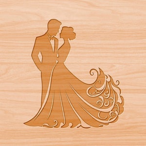 Pareja de bodas SVG Clipart-Vector Clip Art Graphics-Descarga digital-Archivos cortados-Diseño de signo de silueta de novia y novio-eps, dxf, png, ai, pdf