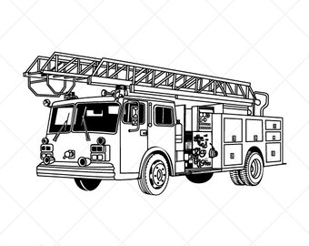 22+ Vector Fire Truck Clipart Black And White Pictures