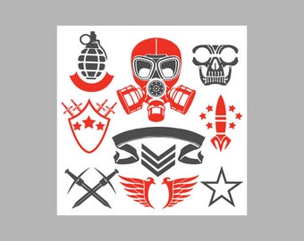 military design elements clipart vector clip art etsy