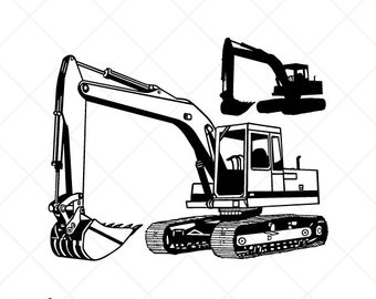 Excavator svg | Etsy