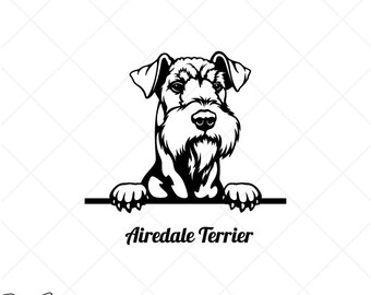 Cricut memorial dog digital portrait breed animal png Clipart Airedale terrier svg Pet dog vector dog SVG download dxf dog face
