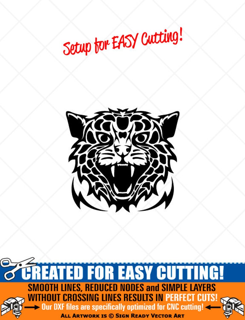 Download Pdf Dxf Ai Jaguar Animal Head Clipart Vector Clip Art Graphics Digital Download Cut Ready Files Cnc Logo Vinyl Sign Design Eps Png Svg Clip Art Art Collectibles Shantived Com