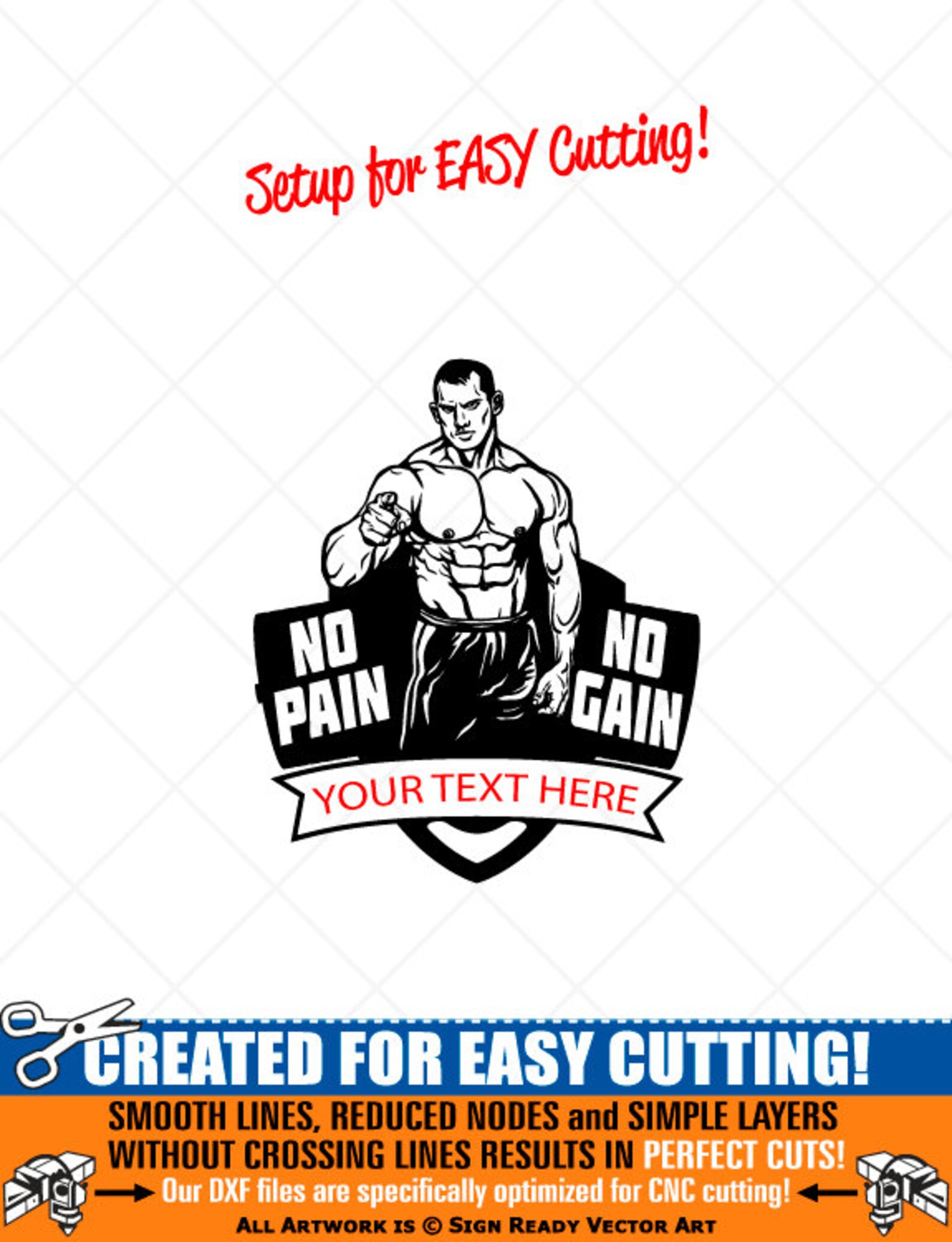 No Pain No Gain BODYBUILDING BODYBUILDER - Etsy