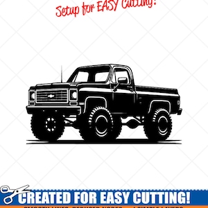 Chevy-Chevrolet 4x4 Truck SVG Clipart-Vector Clip Art Graphics-Digital Download-Cut Files-CNC-Logo-Vinyl Sign Design -png, eps, ai, dxf, pdf