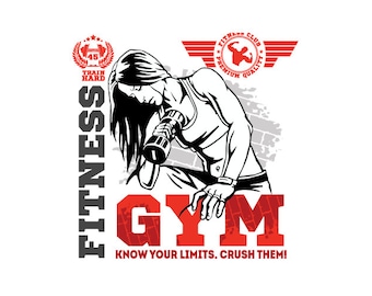 Frauen FITNESS GYM Übung Club Clipart Vektor Clip Art Grafik-Digital Download-Vorlage Design-Logo-Badge-Emblem-Sign-eps,ai,svg,cdr,pdf