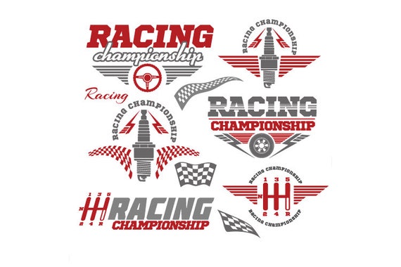 Racing championship logo design incorporated Vector Image