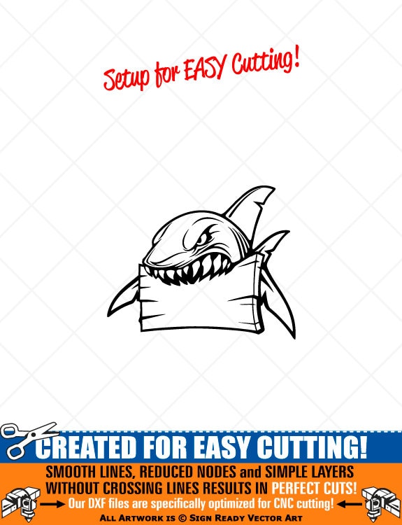 SHARK BITING Sign -fish Clipart-vector Clip Art Graphics-digital ...