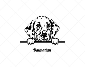 Peeking DALMATIAN Dog Clipart-Vector Clip Art Graphics-Digital Download-Cut Ready Files-CNC-Logo-Vinyl Sign Design-eps, ai, svg, dxf,png,pdf