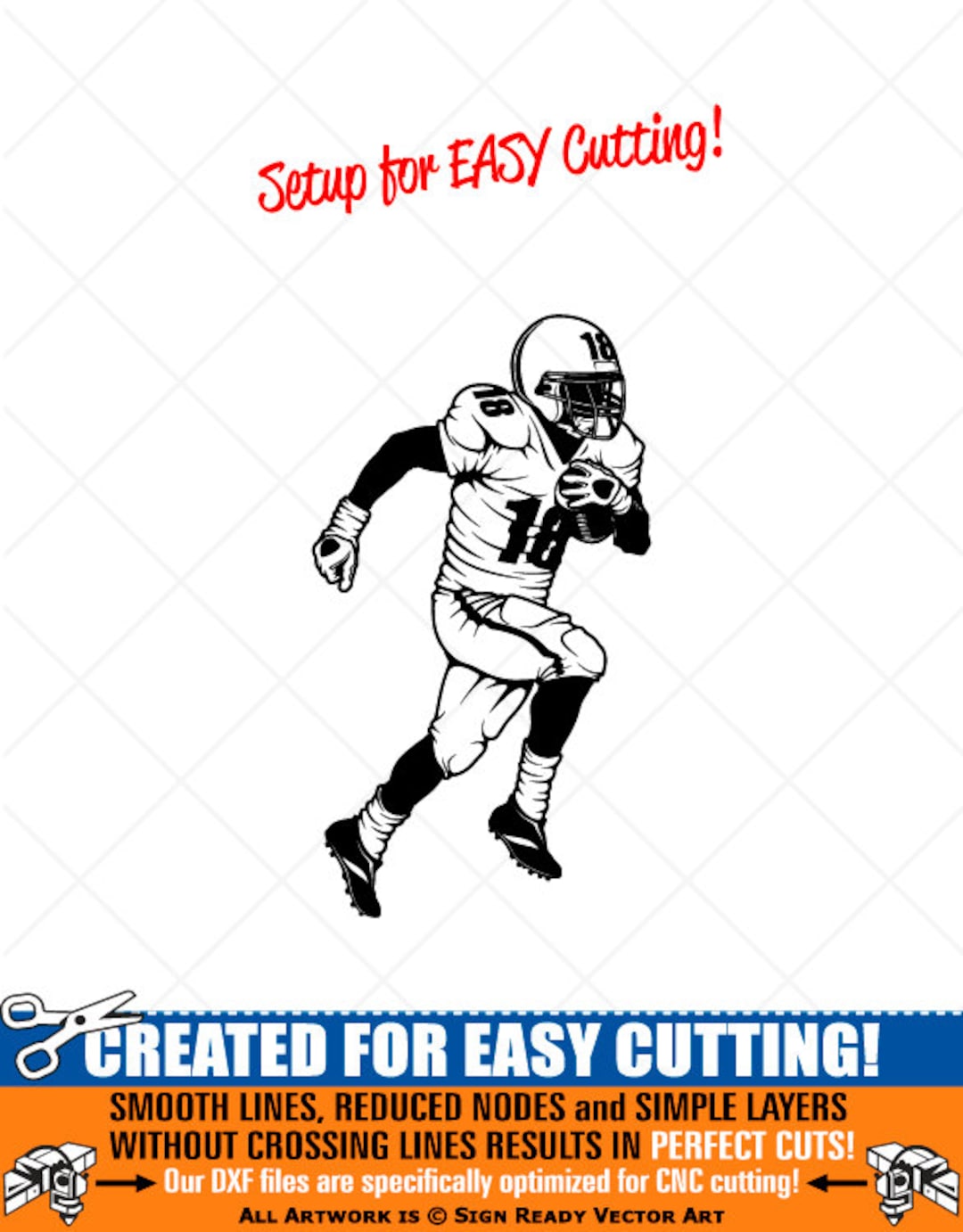 Running Back FOOTBALL Player Clipartvector Clip Art Graphicsdigital