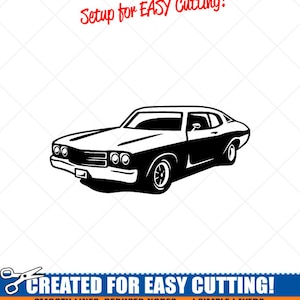Chevy-Chevrolet Chevelle 1970 SVG Clipart-Vector Clip Art Graphics-Digital Download Image-Cut Ready Files-Vinyl Sign Design-eps, ai, dxf,png