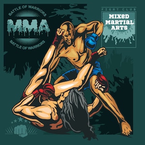 MMA-Mixed Martial Arts SPORTS Clipart -Vector Clip Art Graphics -Digital Download-Template Design Files-Logo-Badge-Emblem-Sign -eps, ai, svg