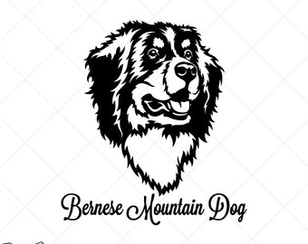 BERNESE MOUNTAIN svg-Dog Clipart-Vector Clip Art Graphics Download-Cut Ready Files-CNC-Berner Vinyl Sign Design -eps, ai, dxf, png, pdf