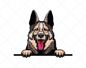 Swedish Vallhund Peeking Dog Clipart svg eps png jpg-Vector Clip Art-Digital Download Files for Signs, T-Shirts, Printing, Logo Designs, Etc