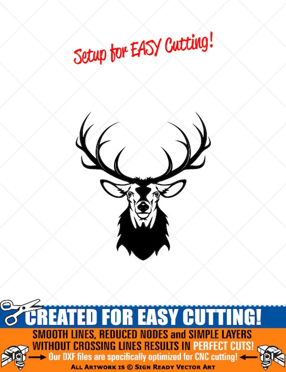 DEER-BUCK Head Clipart-Vector Clip Art Graphics-Digital | Etsy