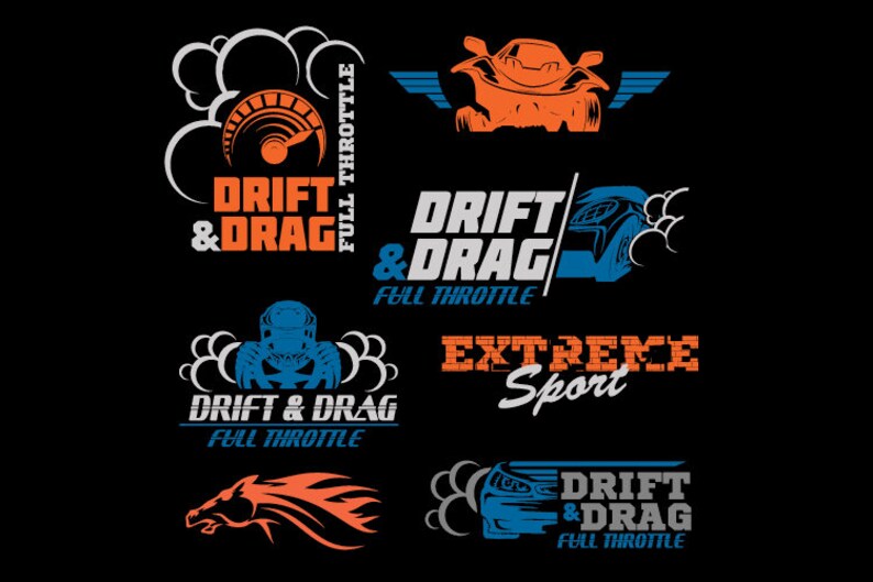 RACING Clipart-drifting + DRAG Vector Clip Art Graphics-digital ...