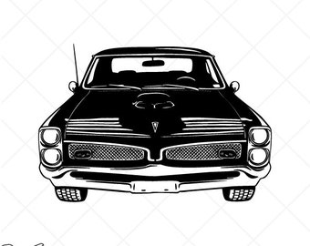 PONTIAC GTO 1967 Clipart -Vector Clip Art Graphics-Digital Download-Cut Ready Files-CNC-Logo-Vinyl Sign Design -eps, ai, svg, dxf, png, pdf