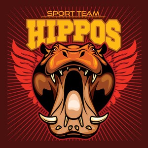 HIPPOS-HIPPOPOTAMUS MASCOT Sports Team Clipart-Vector Clip Art Graphics-Digital Download-Business Template Logo Design Files-eps ,ai,svg,cdr