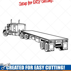 Flatbed Trailer Truck SVG Clipart-Vector Clip Art Graphics-Digital Download Image-Cut Files-Logo-Vinyl Sign Design -eps, ai, svg, dxf, png