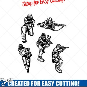 PAINTBALL Clipart -Vector Clip Art Graphics -Digital Download Image -Cut Ready Files-CNC-Logo-Vinyl Sign Design -eps, ai, svg, dxf, png, pdf