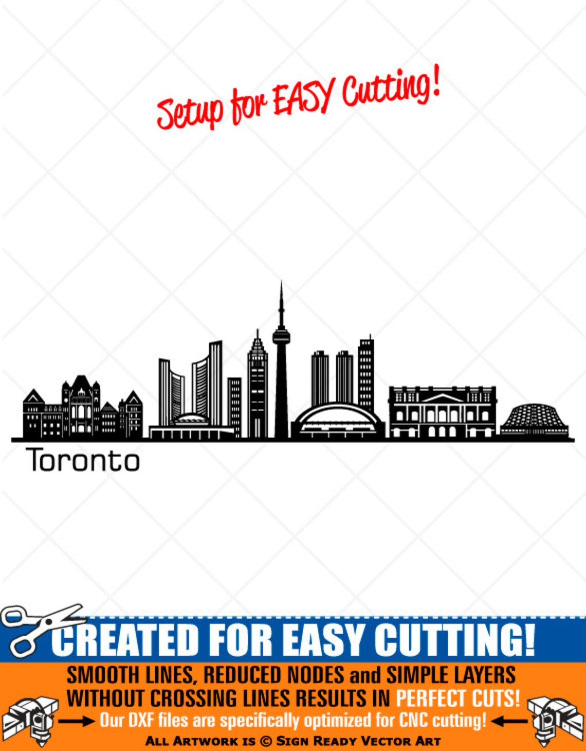 Toronto City Skyline Clipart-vector Clip Art Graphics-digital Download ...