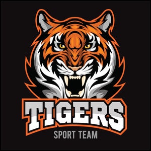 TIGERS MASCOT SPORTS Team Clipart-Vector Clip Art Graphics-Digital Image Download-Business Template Logo Design Files-eps, ai, svg, cdr, pdf