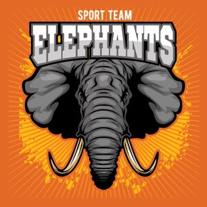 ELEPHANTS MASCOT Sports Team Clipart -Vector Clip Art Graphics -Digital Download-Business Template Logo Design Files -eps, ai, svg, cdr, pdf