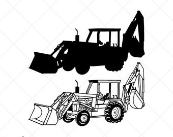 Backhoe Clipart Black And White