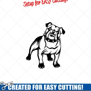 BULLDOG Dog Clipart -Vector Clip Art Graphics-Digital Download-Cut Ready Files-CNC-Logo-Mascot-Vinyl Sign Design-eps, ai, svg, dxf, png, pdf