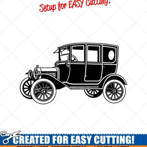 Ford T-Limousine 1920 SVG-Clipart-Grafik-Digitaler Download, Schnittdateien-CNC-Vintage Car Vinyl Sign Design-eps, ai, dxf, pdf